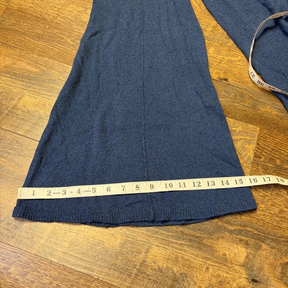 Free People FP Beach Knit Pants Flare Leg Womens Medium Blue Pull On Boho Hippie - Picture 7 of 10